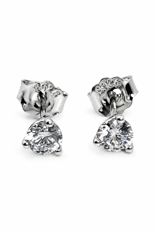 1/2 ctw Lab-Grown Diamond Stud Earrings E-VS 925 Silver