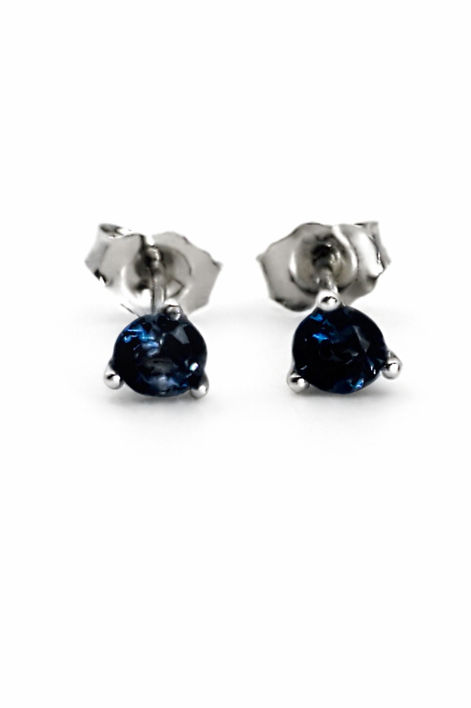 .43 ctw Natural London Blue Topaz Stud Earrings