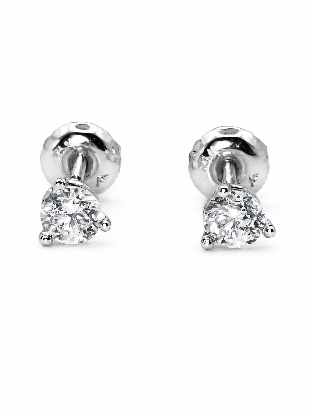 .50 ctw Lab Diamond Studs F/G - VS 14k White Gold 3-Prong Martini Screwbacks