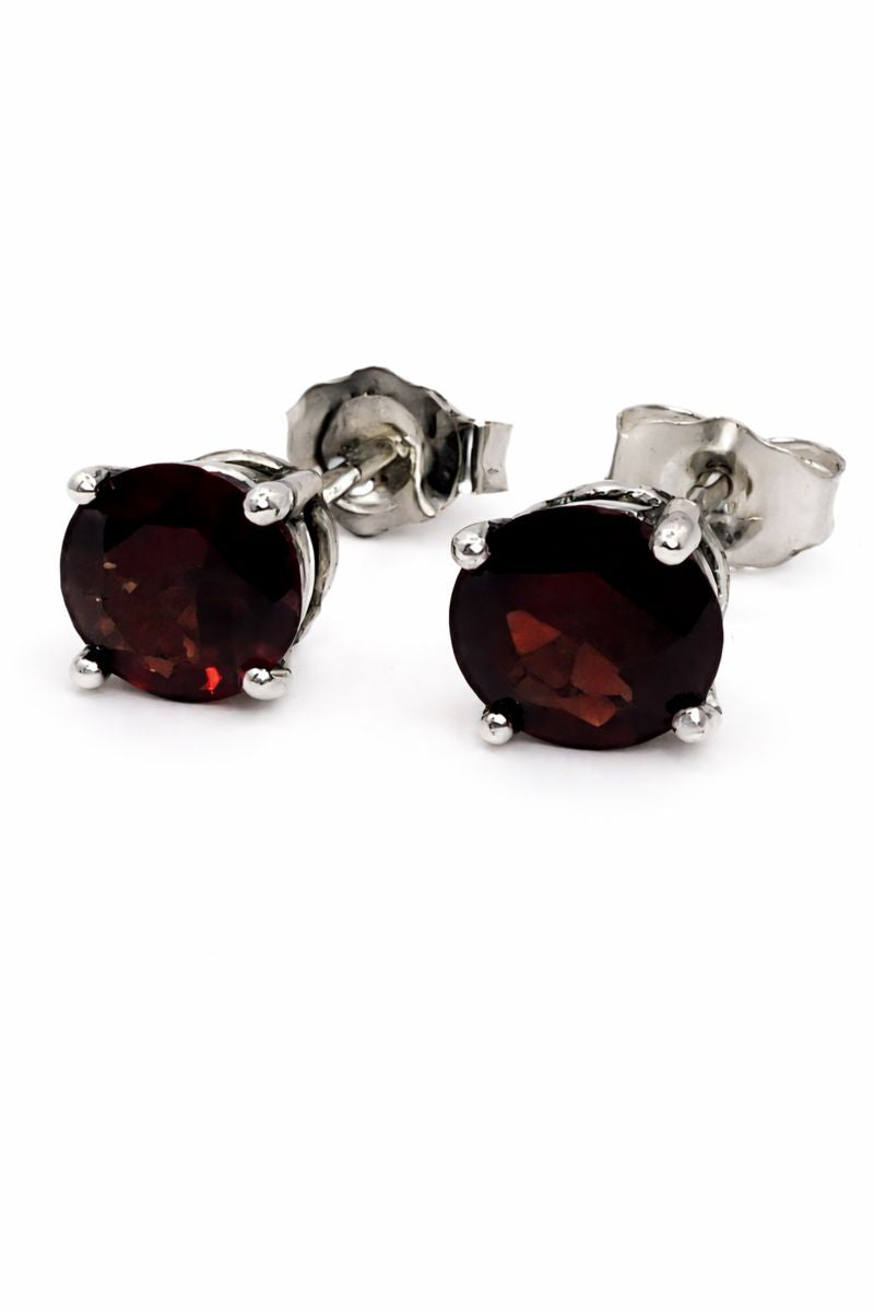1.6 CTW Natural Almandine Garnet Stud Earrings