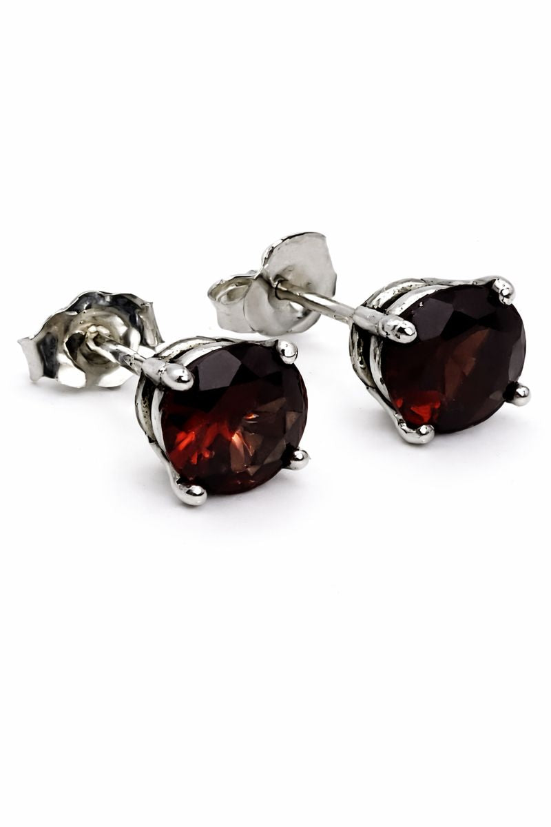 1.6 CTW Natural Almandine Garnet Stud Earrings