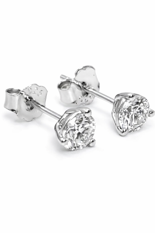 .75 ctw Lab-Grown Diamond Stud Earrings E-VS 925 Silver