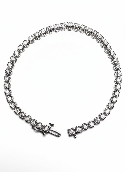 2 CTW Lab Grown Diamond Tennis Bracelet - Silver