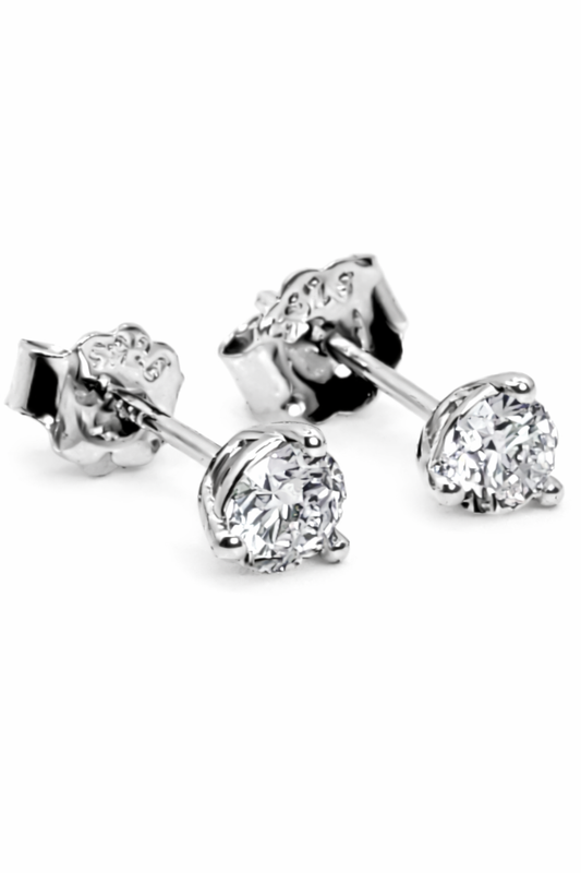 1/2 ctw Lab-Grown Diamond Stud Earrings E-VS 925 Silver