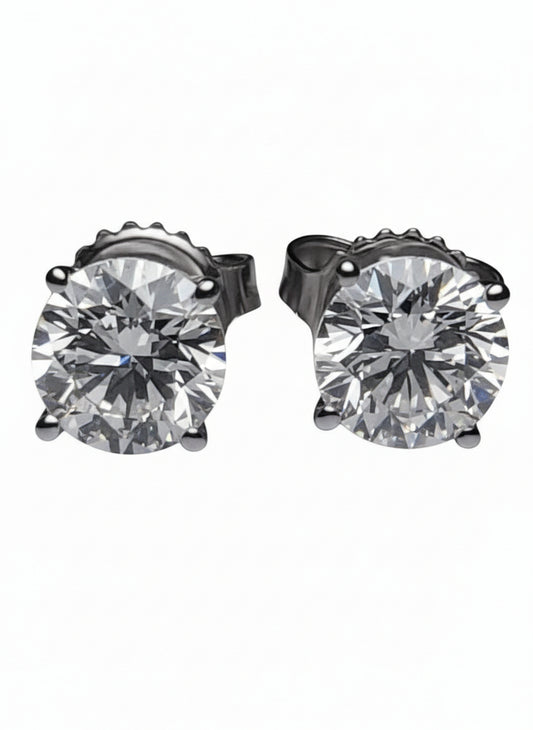 2.15 ctw Lab Diamond Stud Earrings  D-VVS1 Individual IGI's 14k White Gold.