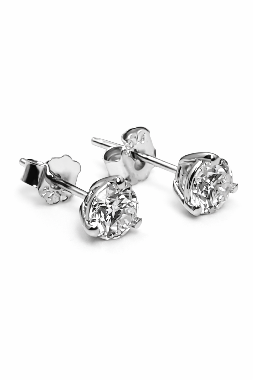 1 ctw Lab-Grown Diamond Stud Earrings E-VS 925 Silver