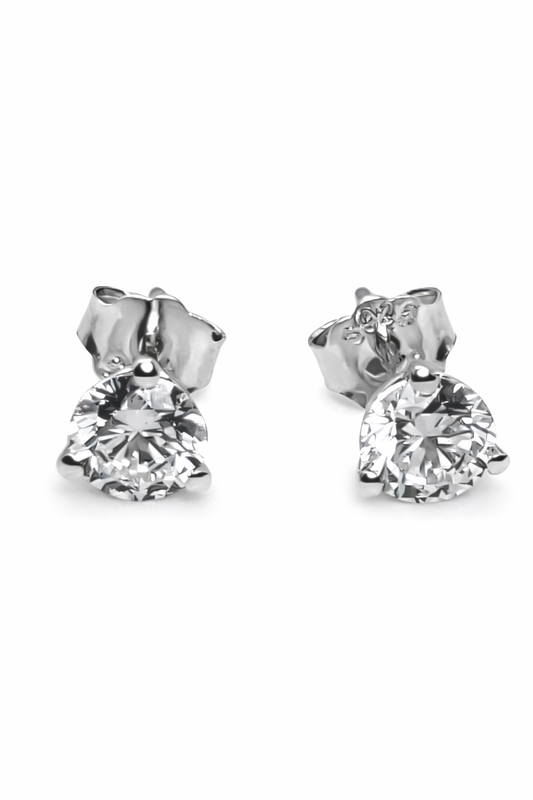 1 ctw Lab-Grown Diamond Stud Earrings E-VS 925 Silver
