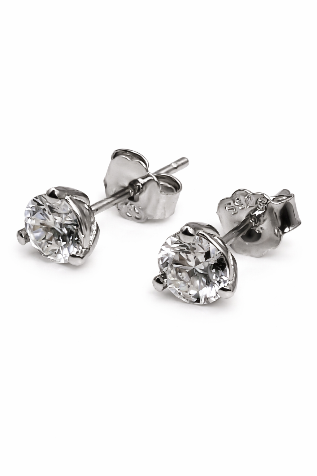 1 ctw Lab-Grown Diamond Stud Earrings E-VS 925 Silver