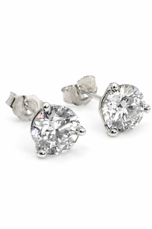 2.17 ctw Lab-Grown Diamond Stud Earrings D-VS1 Individual IGI's 925 Sterling Silver